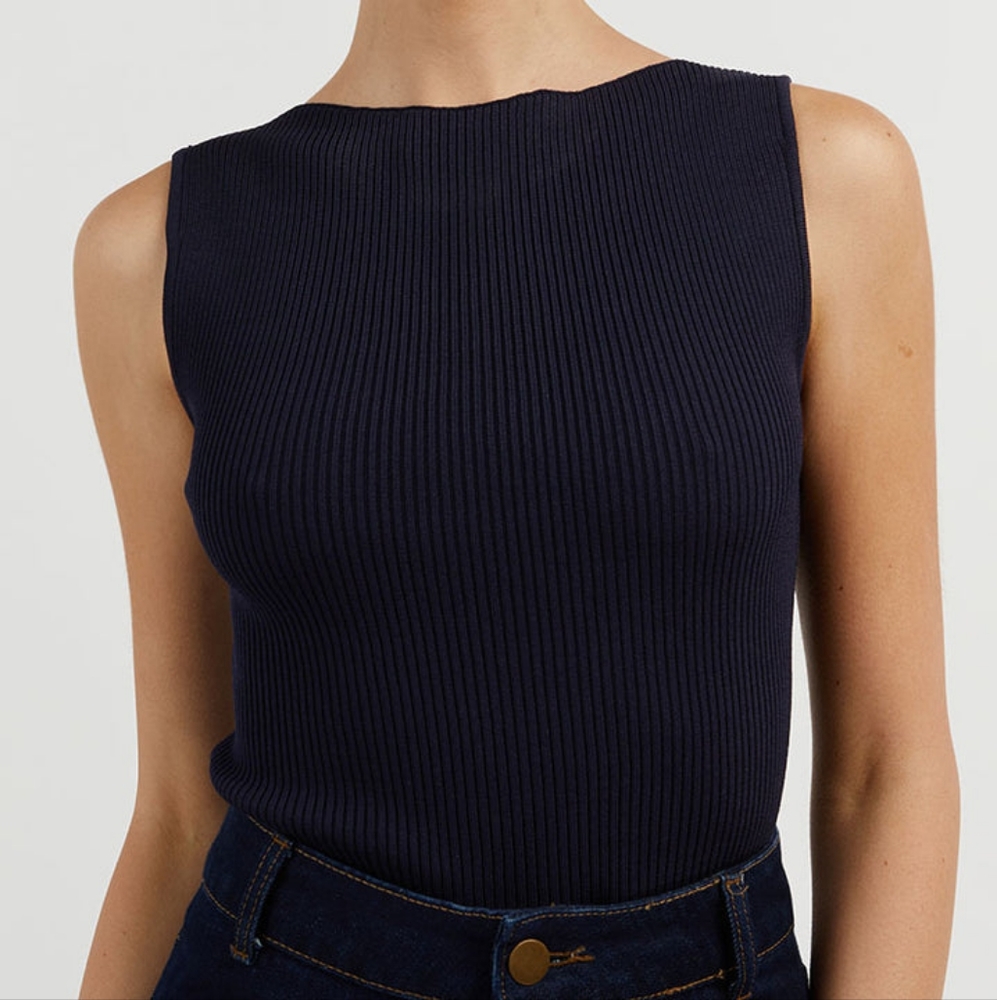 DISSH Navy Ribbed Tank Top